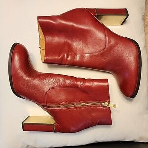 Calvin Klein Red Ankle Boots 7.5